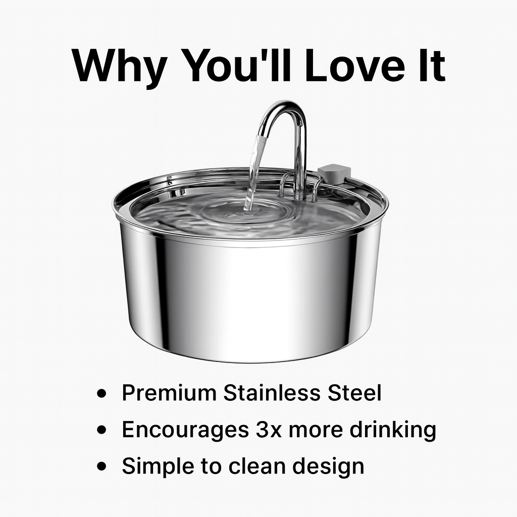 PureFlow Stainless Steel Pet Fountain